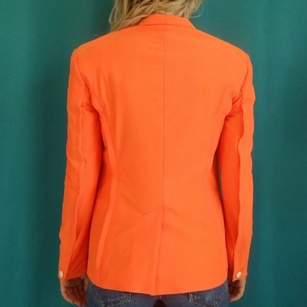 ✅ Rag & Bone Blazer Softly Structured Clip Closure in Neon Orange